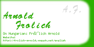 arnold frolich business card